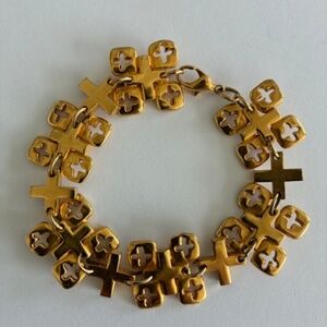 Robert Lee Morris Square Cross 18 ct Gold plated Bracelet